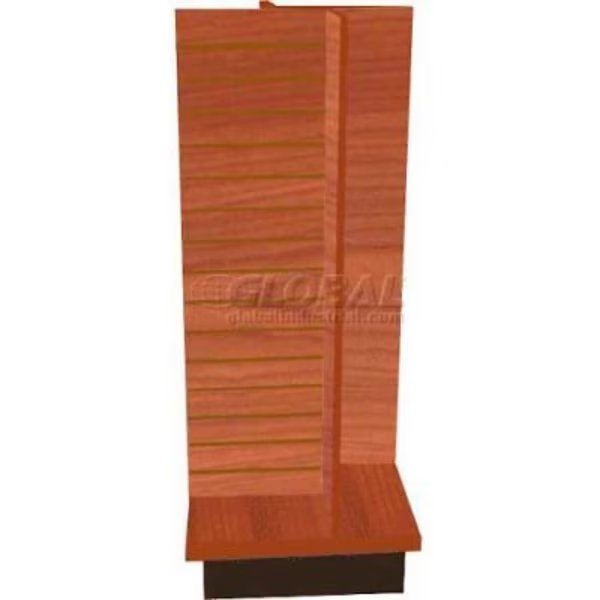 Slatwall 4-Way Display Fixture-Cherry with Spinner Base and Casters, Windmill Slatwall Products, Mfr#: RTA-DS-4W-Cherry